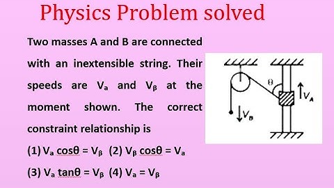 Constraint Relation Between Two Masses | Velocity Components in String Systems