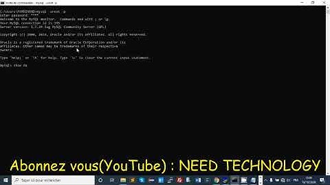 MAITRISER MYSQL EPISODE 3(Voir la liste des  bases de données )