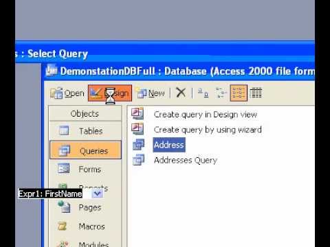 Microsoft Office Access 2003 Customize the display of fields in a query