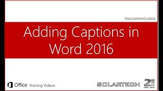 Celebrity Adding Captions in Word 2016 using Office 365 Profile