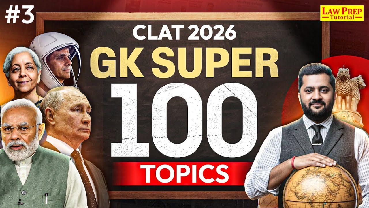Top 100 GK Topics for CLAT 2026 | #3 | GK & Current Affairs for CLAT ...