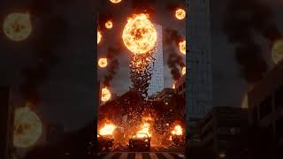 Fire Rain Apocalypse Destroys a City | AI Disaster Cinematic (4K) #viral
