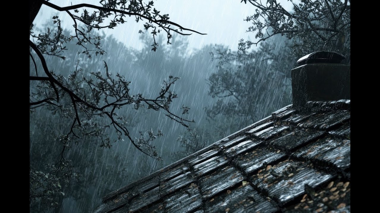 Relaksasi ASMR Hujan Lebat!! Terapi Tidur Nyenyak untuk Meredakan Stres dan Insomnia