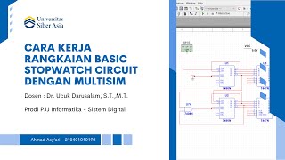 SIMULASI RANGKAIAN BASIC STOPWATCH CIRCUIT DENGAN MULTISIM - SISTEM DIGITAL