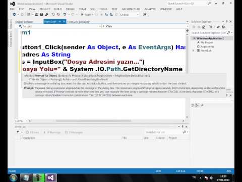 Ders 399 Dosya İşlemleri Path Sınıfı   GetDirectoryName