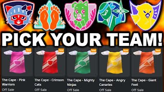 HOW TO CHOOSE YOUR TEAM & GET A FREE CAPE ACCESSORY! (ROBLOX "THE GAMES" EVENT) screenshot 2