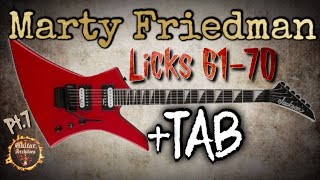 Marty Friedman Guitar Lesson | Rock Licks 61-70 with TAB | Hot Licks