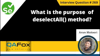 Celebrity What is the purpose of deselectAll() method (Selenium Interview Question #269) Wealth