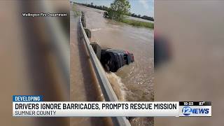Drivers in Sumner County ignore barricades, prompts rescue mission
