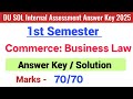 Business Law Internal Assessment Answer Key 1st Semester DU SOL (Dec-2025)