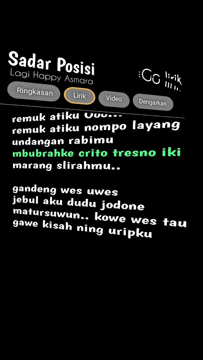 Happy asmara - sadar posisi | Lirik #trending #music #viral #fypシ #trend #respect #happyasmara