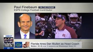 Celebrity Paul Finebaum on gators settling for 3rd choice Dan Mullen Profile