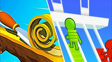 Spiral roll VS bridge race gameplay | Walkthrough |Play on android and iOS mobile