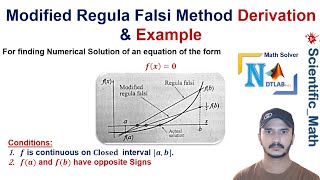Modified Regula Falsi Method with Explanation l Algorithm l Example l and Matlab Code l Convergence