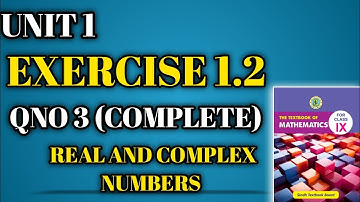Exercise 1.2|Qno 3| Unit 1 Real And Complex Numbers|Class 9| New Mathematics Book Sindh Board