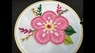 Hand Embroidery | Bead Stitch Flower Embroidery | Fantasy Flower Stitch | Hand Embroidery Designs