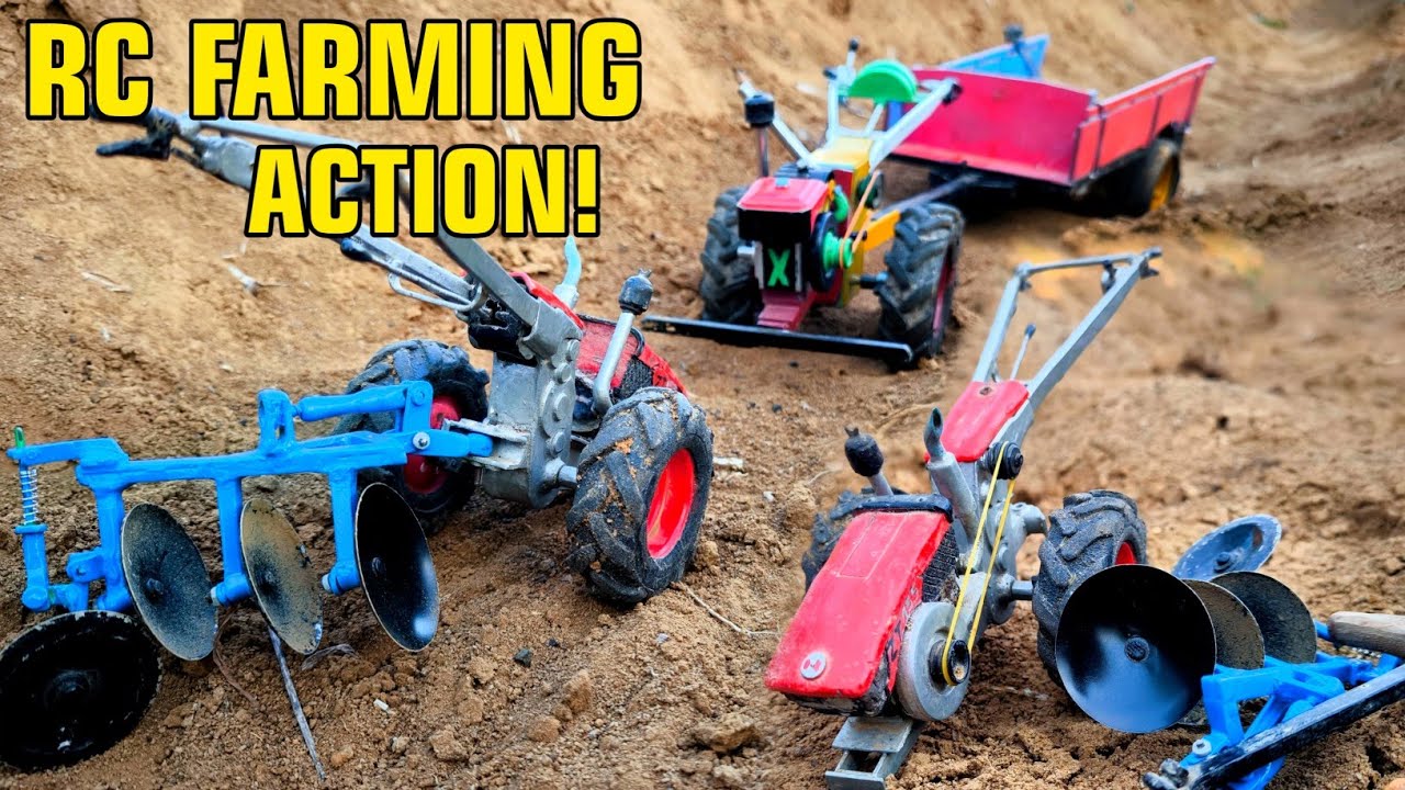RC Diy Farming Setup  Disc Plow in Action Fields 