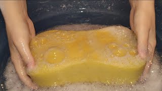 [ASMR] Juicy Super Sudsy Sponge Squeezing With Car Sponge