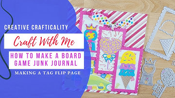 How To Make a Board Game Junk Journal Part #3: Making a Tag Flip Page: BeeBeeCraft