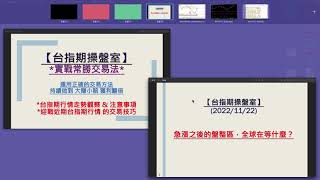 【台指期操盤室】2022/11/22：急漲之後的盤整區，全球在等什麼？