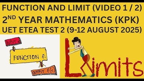 2nd Year Mathematics (Chapter 2: Functions and Limits) Video 01 ETEA Test 2 (9-12 August 2025) #kpk