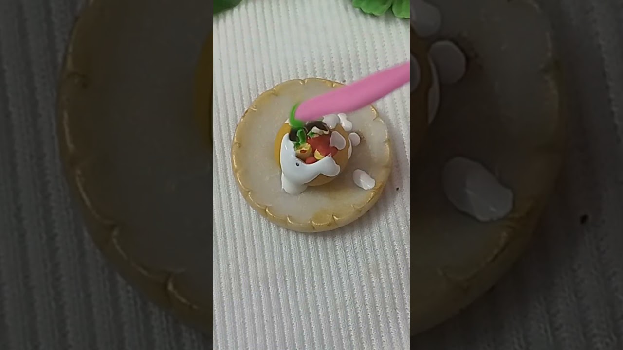 How to make mini fake dahi kachori using clay 🍛