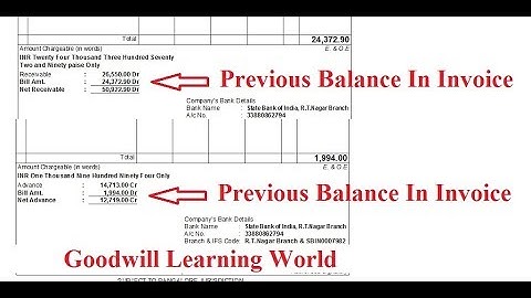 Tally TDL for Previous Balance in Invoice in normal print and simple print invoice modes