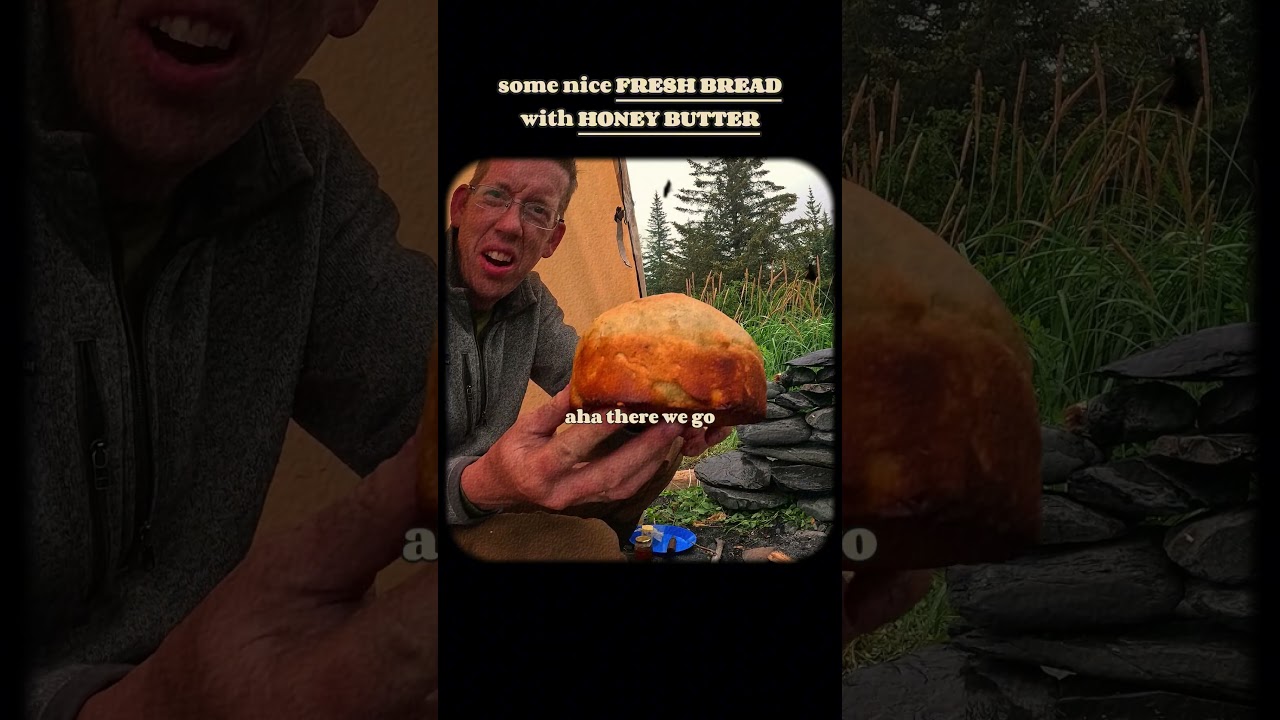 Warm fresh bread with honey butter