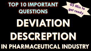 Deviation Description In Pharmaceutical Industry L Handling Of Deviation L Deviation