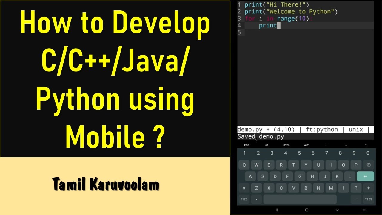 How to Develop Python C C++ Java Program using Android Mobile or Tablet ...