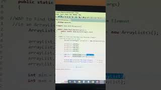 Java Program to Find the Maximum and Minimum Element in an ArrayList | #java #javaframework