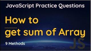 Sum of the array in JavaScript | Find the Sum of All Array Elements In JavaScript | js array sum