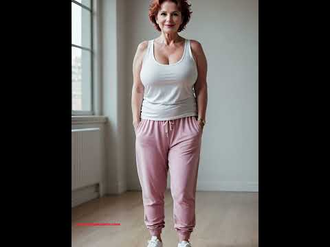 Natural Older Woman Over 60 Loose Fit Tank Tops And Trousers Outfits Ideas