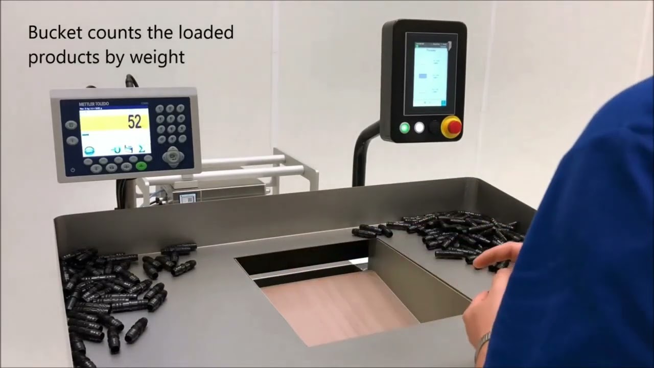 Rollbag R3200 Automatic Bagger integrated with Weigh, Count and Sort Table