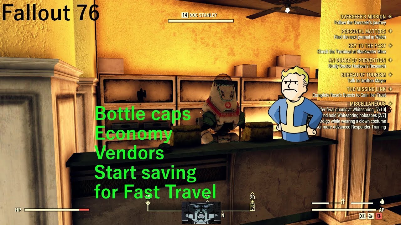 Fallout 76 How to get caps have to start early vendor guide YouTube