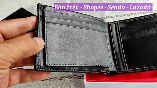 Ví nappa nhãn hiệu SOAIKA, 6 ngăn thẻ ATM, 2 ngăn CCCD, bán trên shopee, sendo, Lazada.