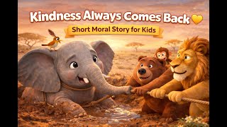 Kindness Always Comes Back 🐘🐦 | Short Moral Story for Kids