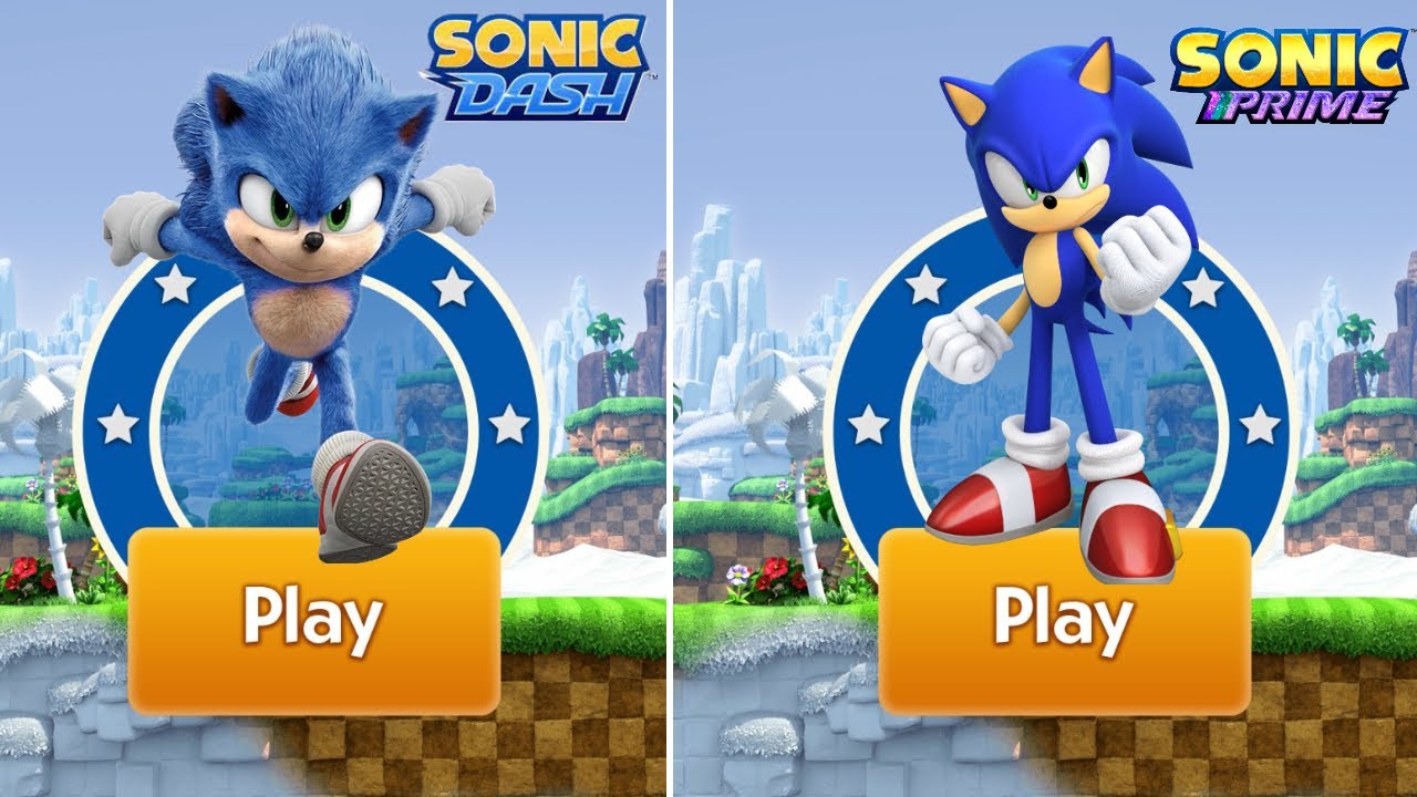 Sonic Dash VS Sonic Prime Dash I Movie Sonic VS Classic Sonic - YouTube