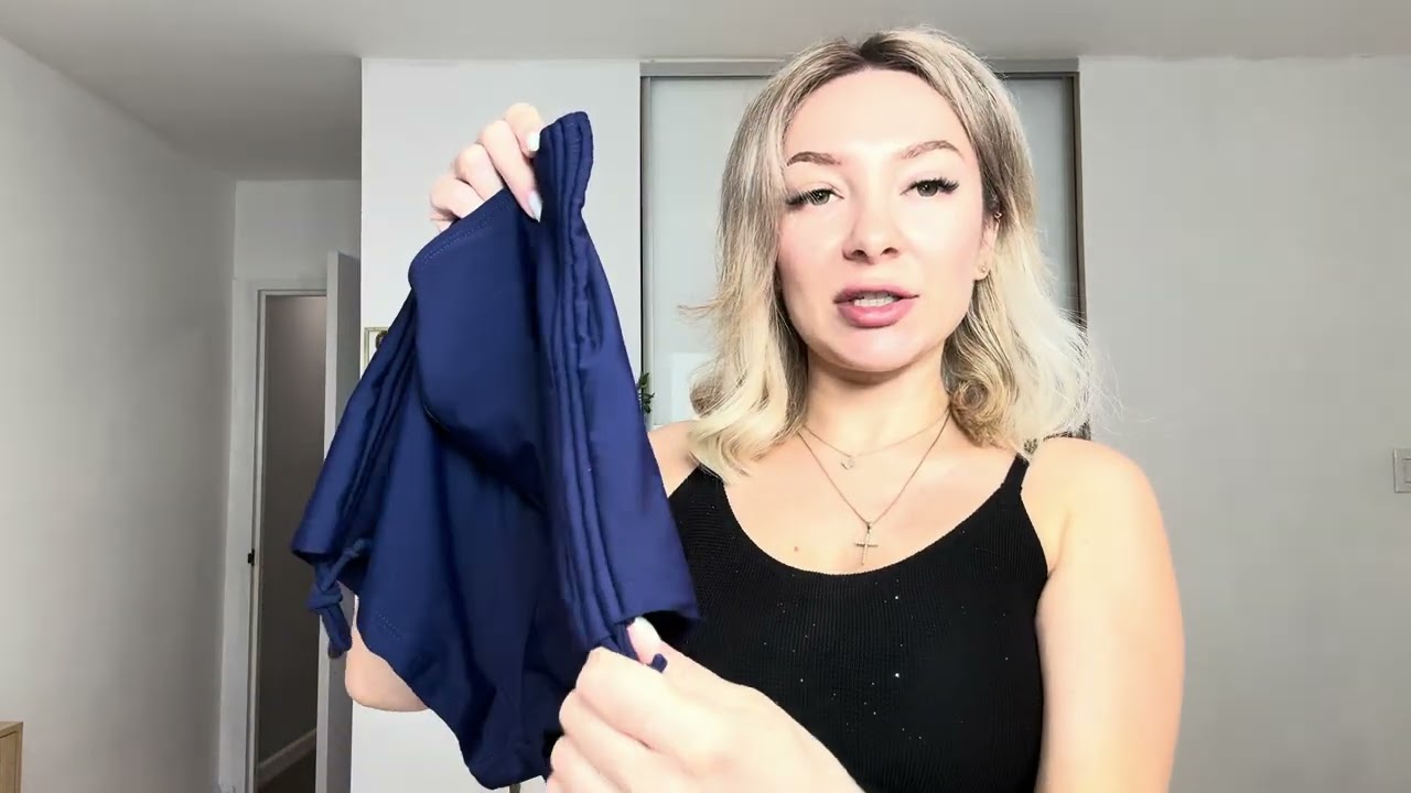 Women High Waisted Swim Shorts - Tummy Control Adjustable Side Tie Bathing Suit Bottom 