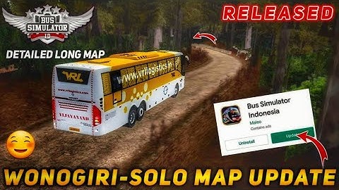 Bussid Wonogiri to Solo Map Update | new thrilling route in bus simulator Indonesia | BUSSID V3.6.1