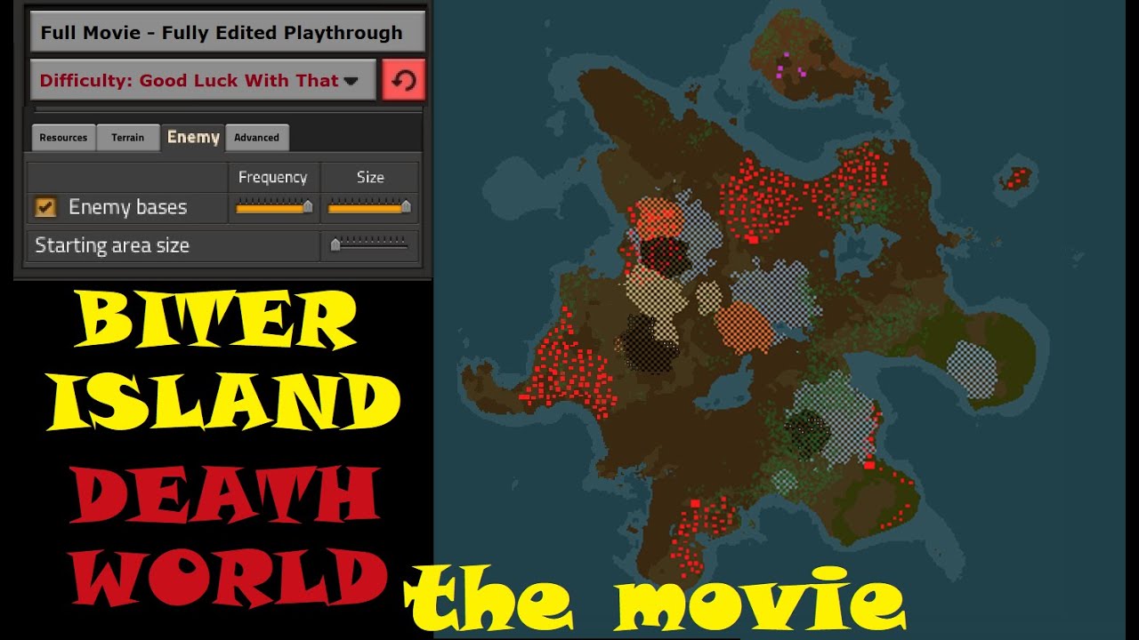 Factorio The Movie - "Biter Island DeathWorld" (a 3 hour long atmospheric, fully edited playthrough)