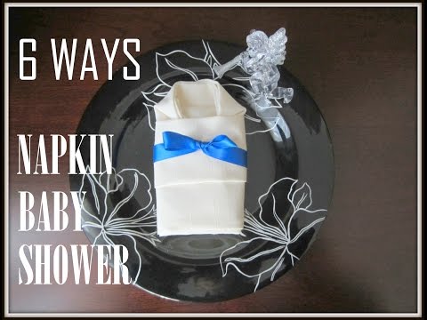 Napkin Folding 6 Ways Folding Napkins On Babyshower Youtube