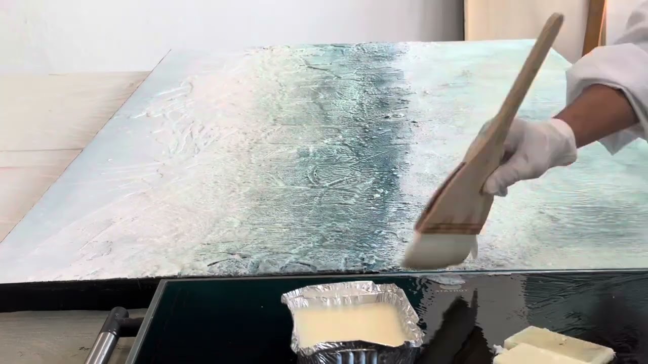 Tutorial Teil 1: Wachs auf Resin MixedMediaArt mit 3 Pigmenten