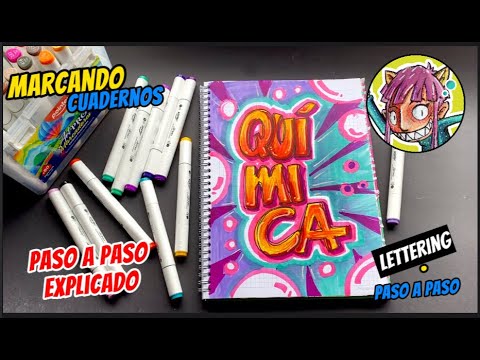 PASO A PASO como Marcar CUADERNO QUÍMICA con LETTERING ! MARCADORES ...