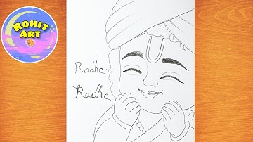 Beautiful Krishna Ji Face Drawing Easy | Little Krishna Easy Drawing | Lord Krishna Drawing