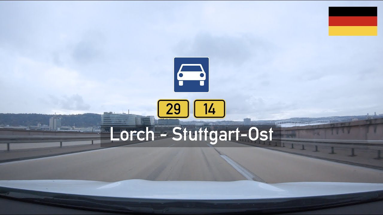 Driving in Germany: Bundesstraße B29 & B14 from Lorch to Stuttgart-Ost