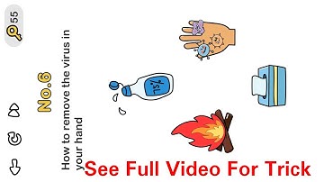 Brain Out Beat Virus Level 6 || How To Remove The Virus In Your Hand.