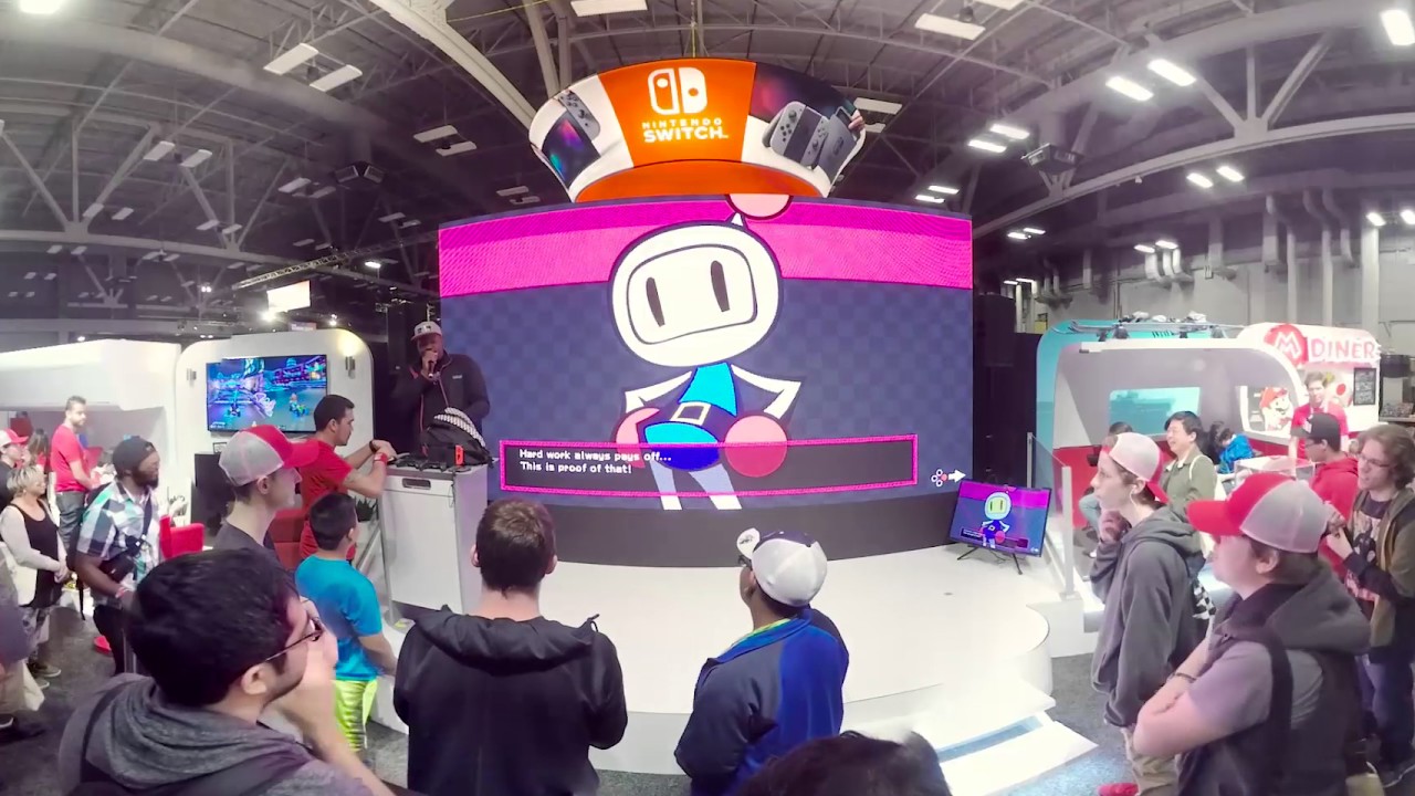Super Bomberman R and Nintendo Switch booth at SXSW Gaming 2017 360 Video VR