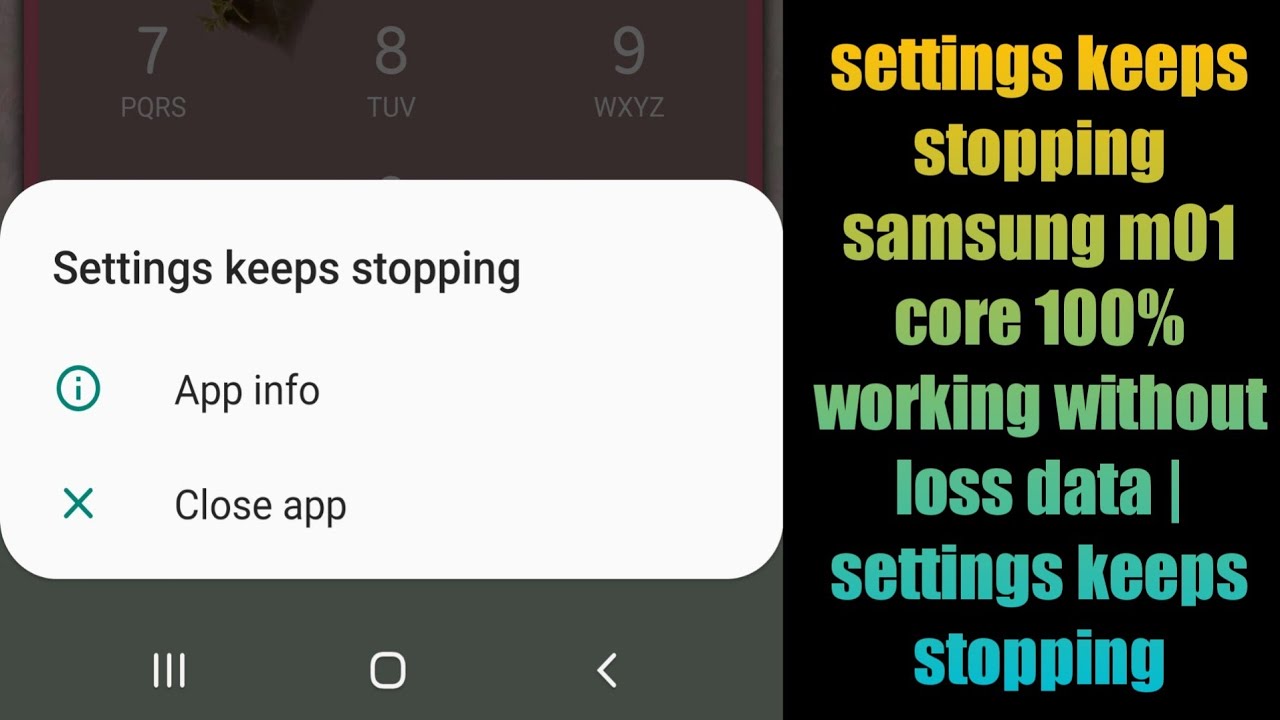 settings keeps stopping samsung m01 core 100 working without data loss fix settings keeps