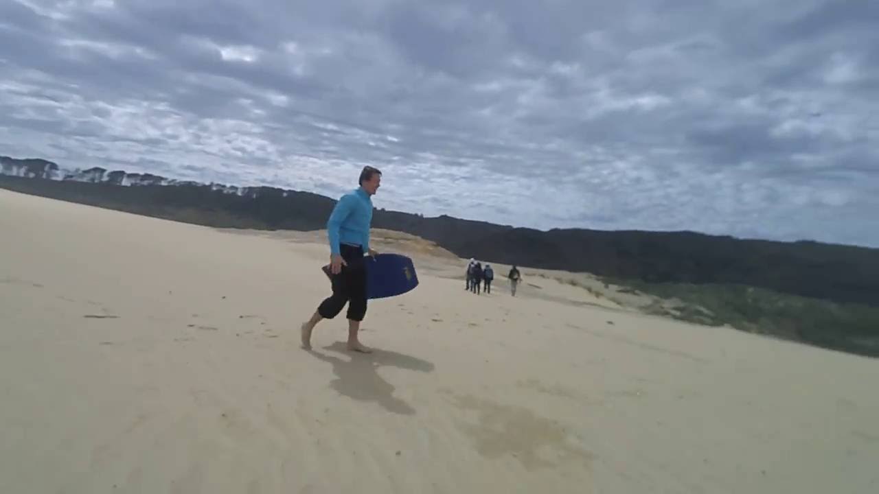 Tepaki Sand Dunes, surfing, crashing - New Zealand 2016